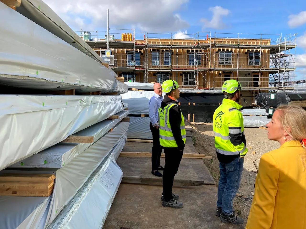 Construction check with people on the site