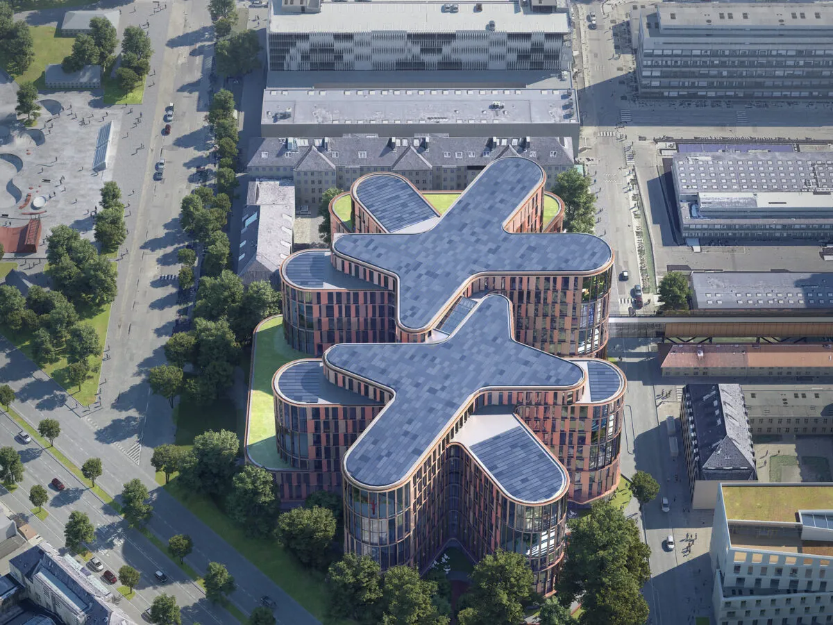 Aerial view of the Mary Elizabeth Hospital in Copenhagen