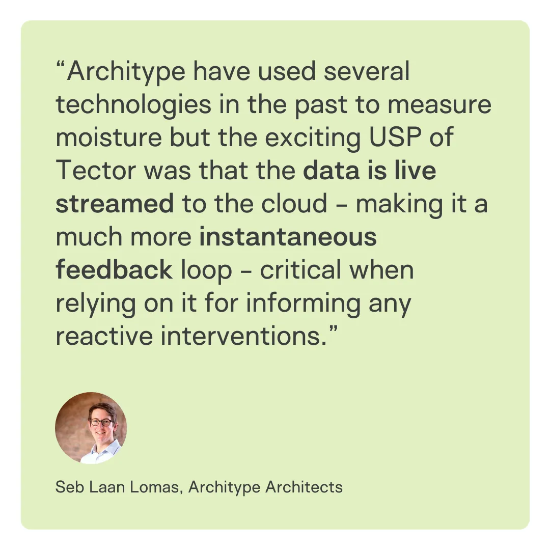 Customer testimonial about Tector's moisture detection solution